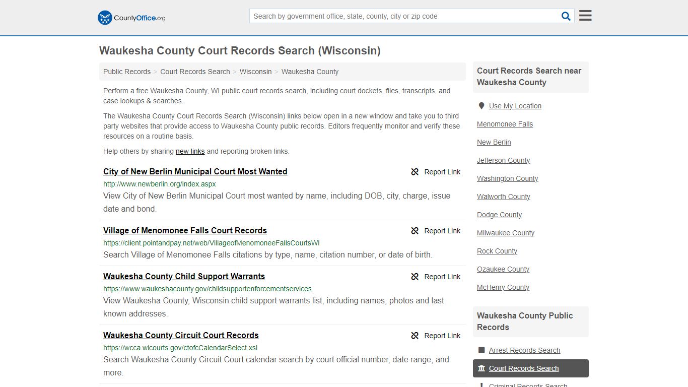 Waukesha County Court Records Search (Wisconsin) - County Office